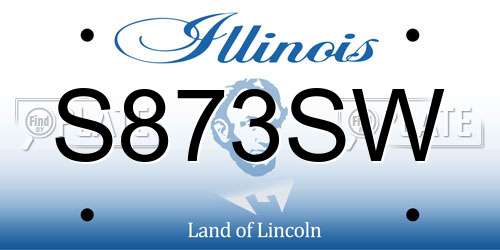 S873SW Illinois License Plate