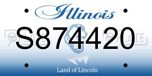 S874420 Illinois License Plate