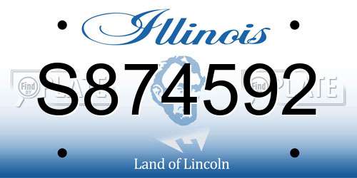 S874592 Illinois License Plate