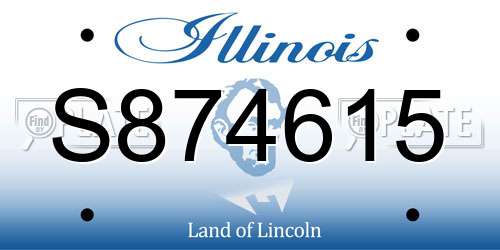 S874615 Illinois License Plate