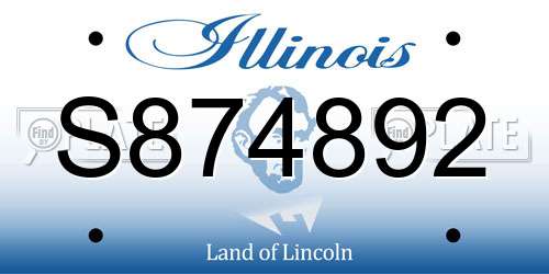 S874892 Illinois License Plate