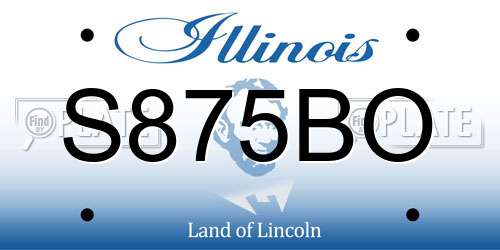 S875BO Illinois License Plate