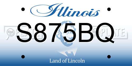 S875BQ Illinois License Plate