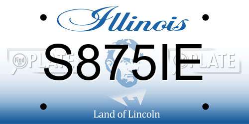 S875IE Illinois License Plate