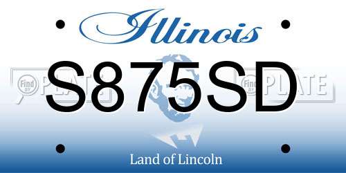 S875SD Illinois License Plate
