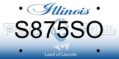 S875SO Illinois License Plate