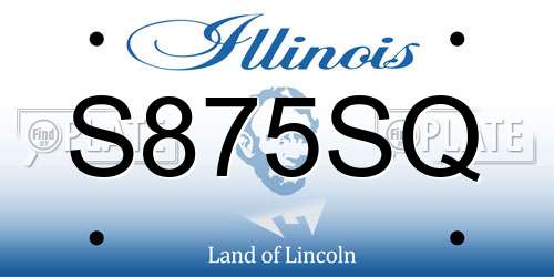 S875SQ Illinois License Plate