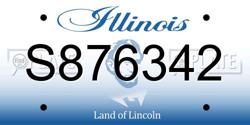 S876342 Illinois License Plate