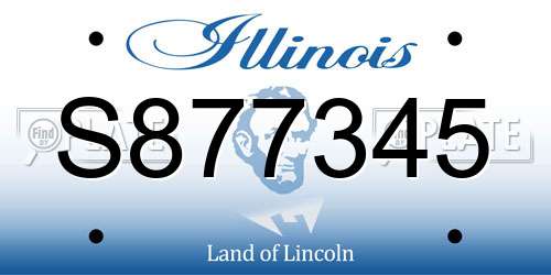 S877345 Illinois License Plate