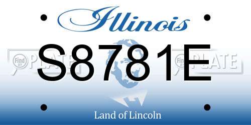 S8781E Illinois License Plate