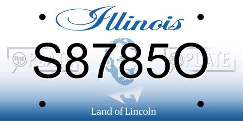 S8785O Illinois License Plate