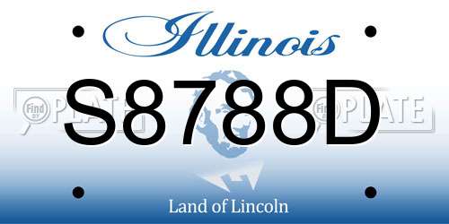S8788D Illinois License Plate