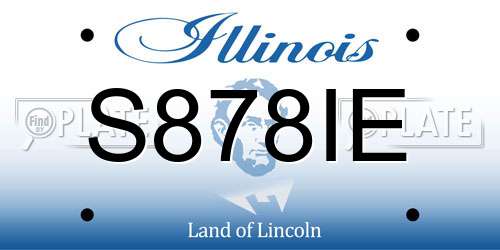 S878IE Illinois License Plate