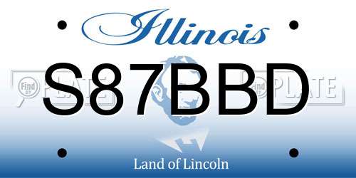 S87BBD Illinois License Plate