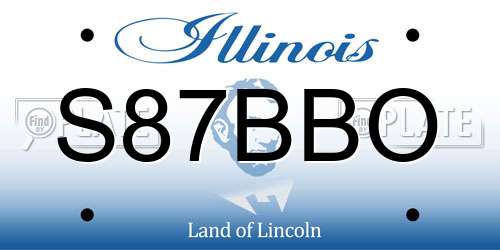 S87BBO Illinois License Plate