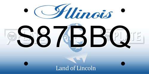 S87BBQ Illinois License Plate