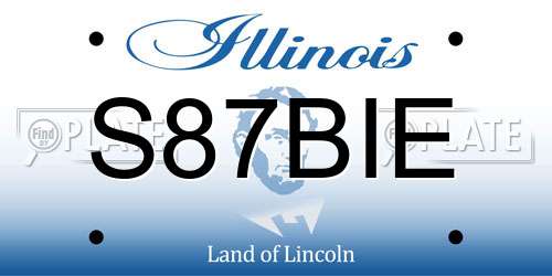 S87BIE Illinois License Plate