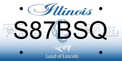 S87BSQ Illinois License Plate