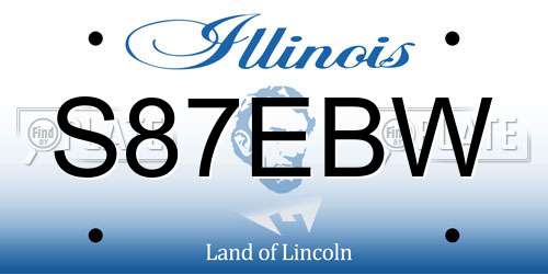 S87EBW Illinois License Plate