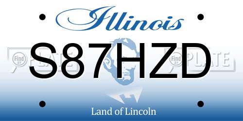 S87HZD Illinois License Plate