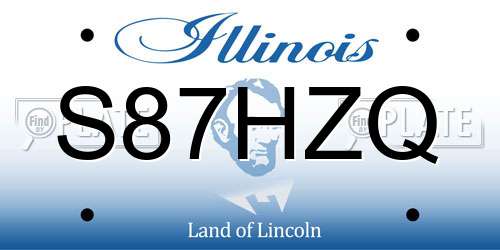 S87HZQ Illinois License Plate