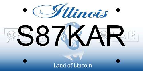 S87KAR Illinois License Plate