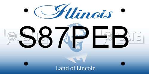 S87PEB Illinois License Plate
