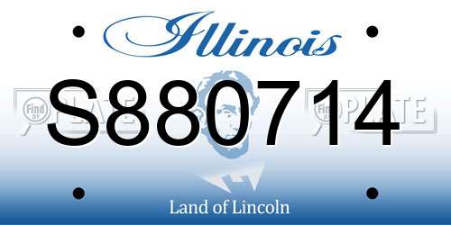 S880714 Illinois License Plate