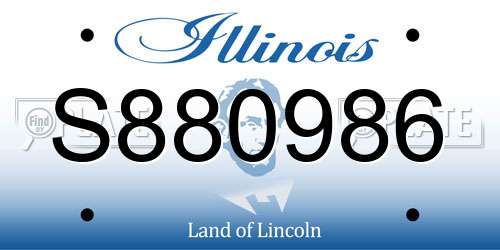 S880986 Illinois License Plate