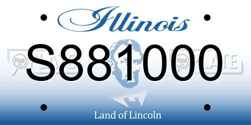 S881000 Illinois License Plate