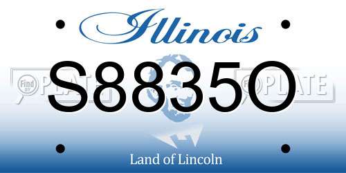 S8835O Illinois License Plate