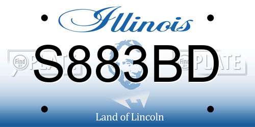 S883BD Illinois License Plate