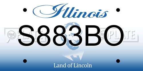 S883BO Illinois License Plate