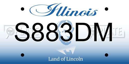 S883DM Illinois License Plate