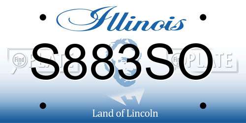 S883SO Illinois License Plate