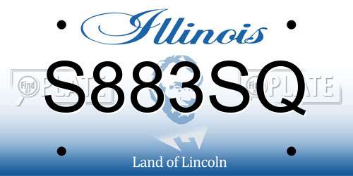 S883SQ Illinois License Plate