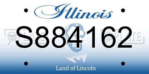 S884162 Illinois License Plate