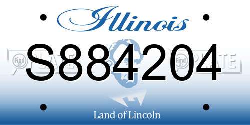 S884204 Illinois License Plate