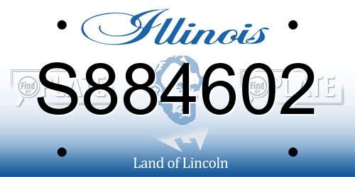 S884602 Illinois License Plate