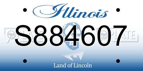 S884607 Illinois License Plate