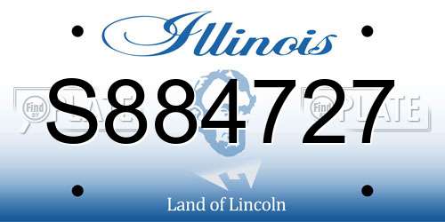 S884727 Illinois License Plate