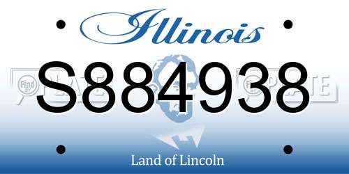 S884938 Illinois License Plate
