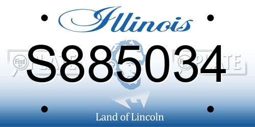 S885034 Illinois License Plate