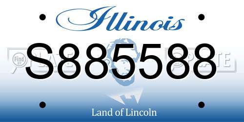 S885588 Illinois License Plate