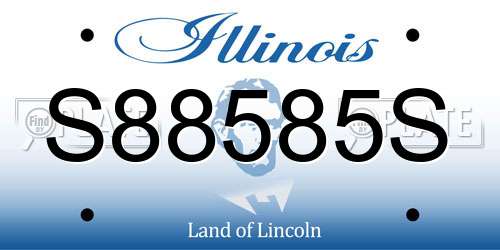 S88585S Illinois License Plate
