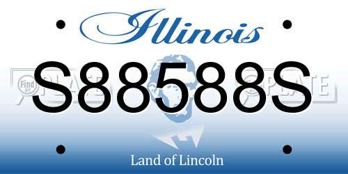 S88588S Illinois License Plate