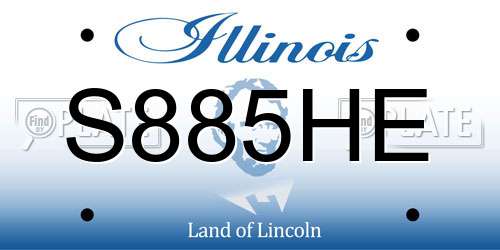 S885HE Illinois License Plate