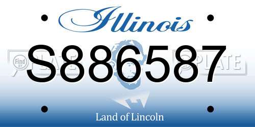 S886587 Illinois License Plate