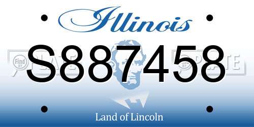 S887458 Illinois License Plate