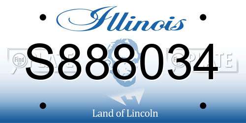 S888034 Illinois License Plate